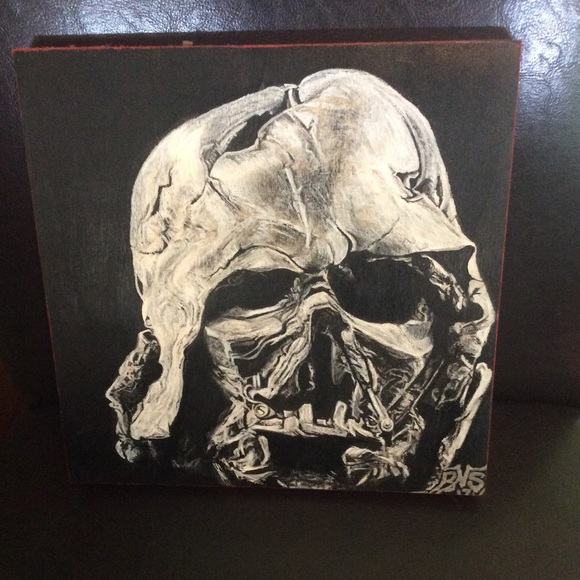 Darth Vader helmet Original Artwork 10/10 on wood - Picture 1 of 2